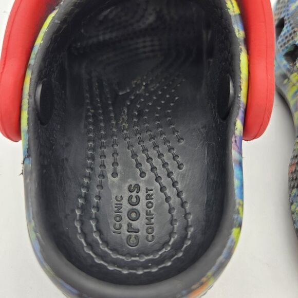 Crocs Kids Classic Clog 6C Black Tie Dye Unisex Water Shoes Slip On Casual - Picture 10 of 13